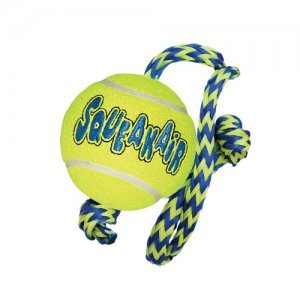 Kong AirDog Squeakair Ball With Rope