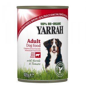 Yarrah - Natvoer Hond Blik Chunks met Rund Bio - 12 x 405 g