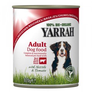 Yarrah - Natvoer Hond Blik Chunks met Rund Bio - 6 x 820 g