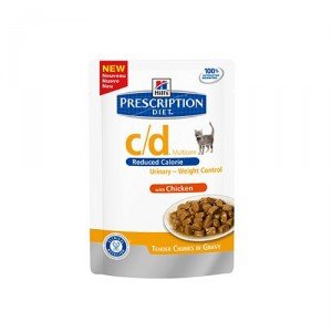 Hill&apos;s c/d - Urinary Stress Reduced Calorie - Feline maaltijdzakjes 12x85g