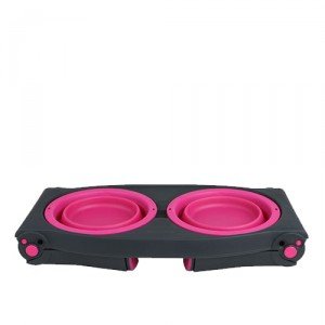 Popware Adjustable Height Pet Feeder - Roze