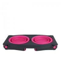 Popware Adjustable Height Pet Feeder - Roze