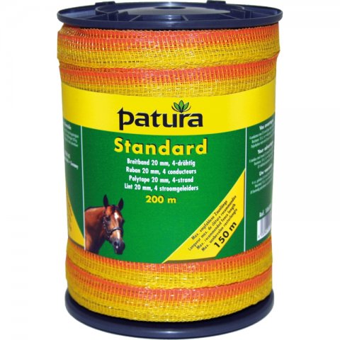 Patura standaard lint 20mm, geel/oranje 200m