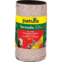 Patura tornado xxl kunststofdraad wit/rood diverse rol lengtes