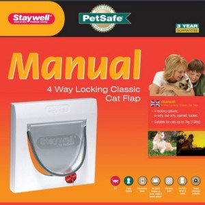 Staywell 919 Manual 4 Way Locking Catflap Kattenluik Wit