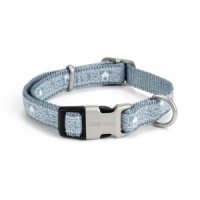 Nylon honden halsband bones blauw - 20-30 cm x 10 mm