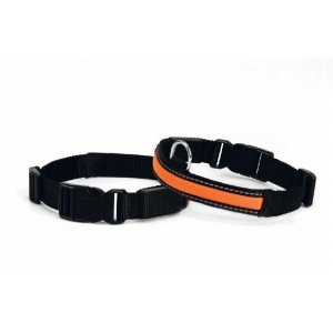 Nylon honden halsband met lichtbuis - M