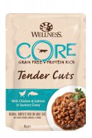 Wellness Core Tender Cuts 85 g Kip&Zalm - Kattenvoer